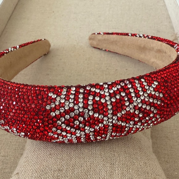 Perfect for your Holiday Party! Red Rhinestone Snowflake Headband - Picture 2 of 2